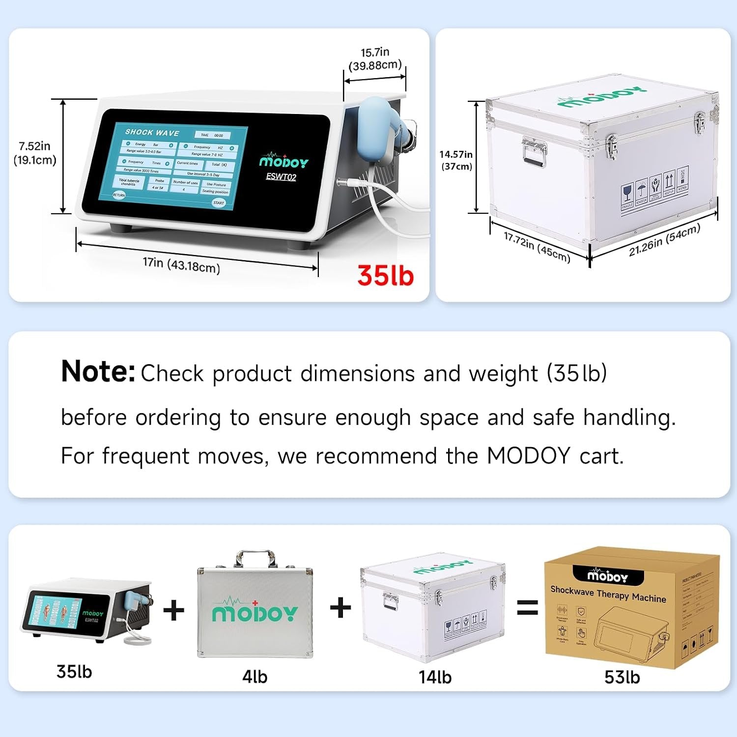 Shockwave Therapy Machine, FSA&amp;HSA Shock Wave Therapy Device, ESWT02 | Home &amp; Clinical Use, Joint/Muscle Pain Relief, Non-Invasive Extracorporeal Shockwave Therapy, AC 110V / 60Hz, 0.5~10 Bar