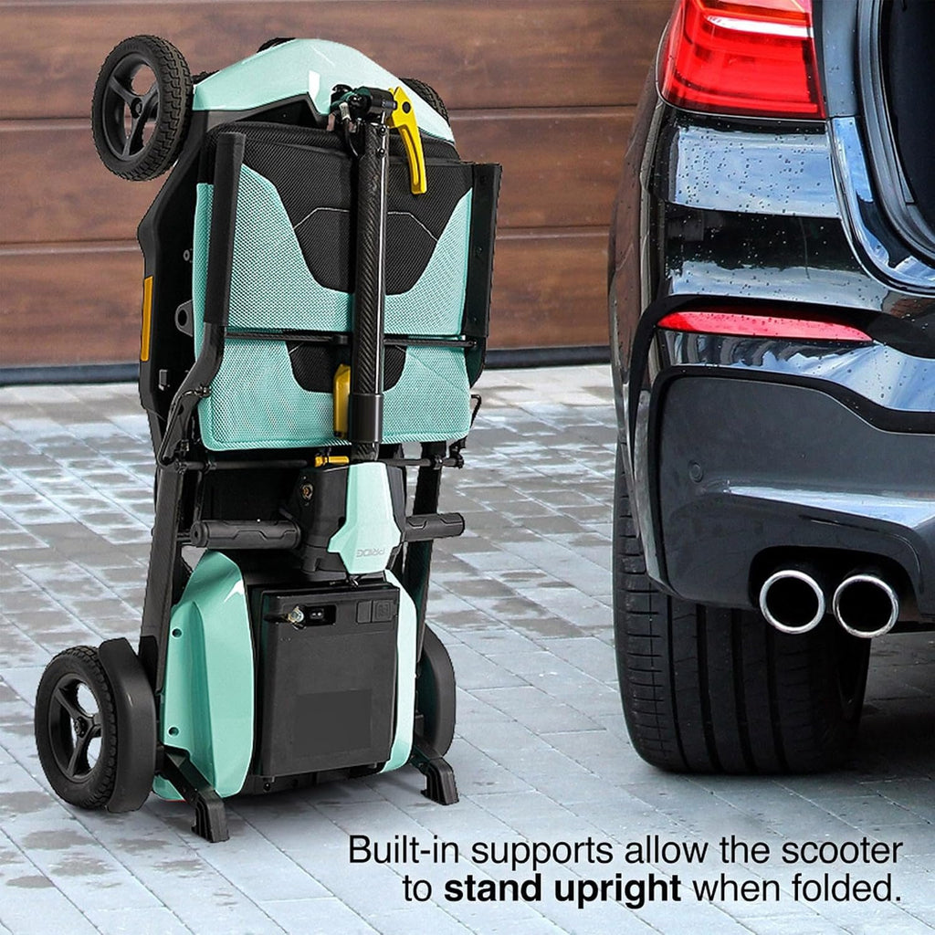 Pride Mobility Go-Go Super Portable Travel Lightweight Folding Mobility Scooter | up to 4.5 mph Go Go Scooter for Seniors, Adults, Elderly | Airline-Compliant Lithium Battery (Mint)