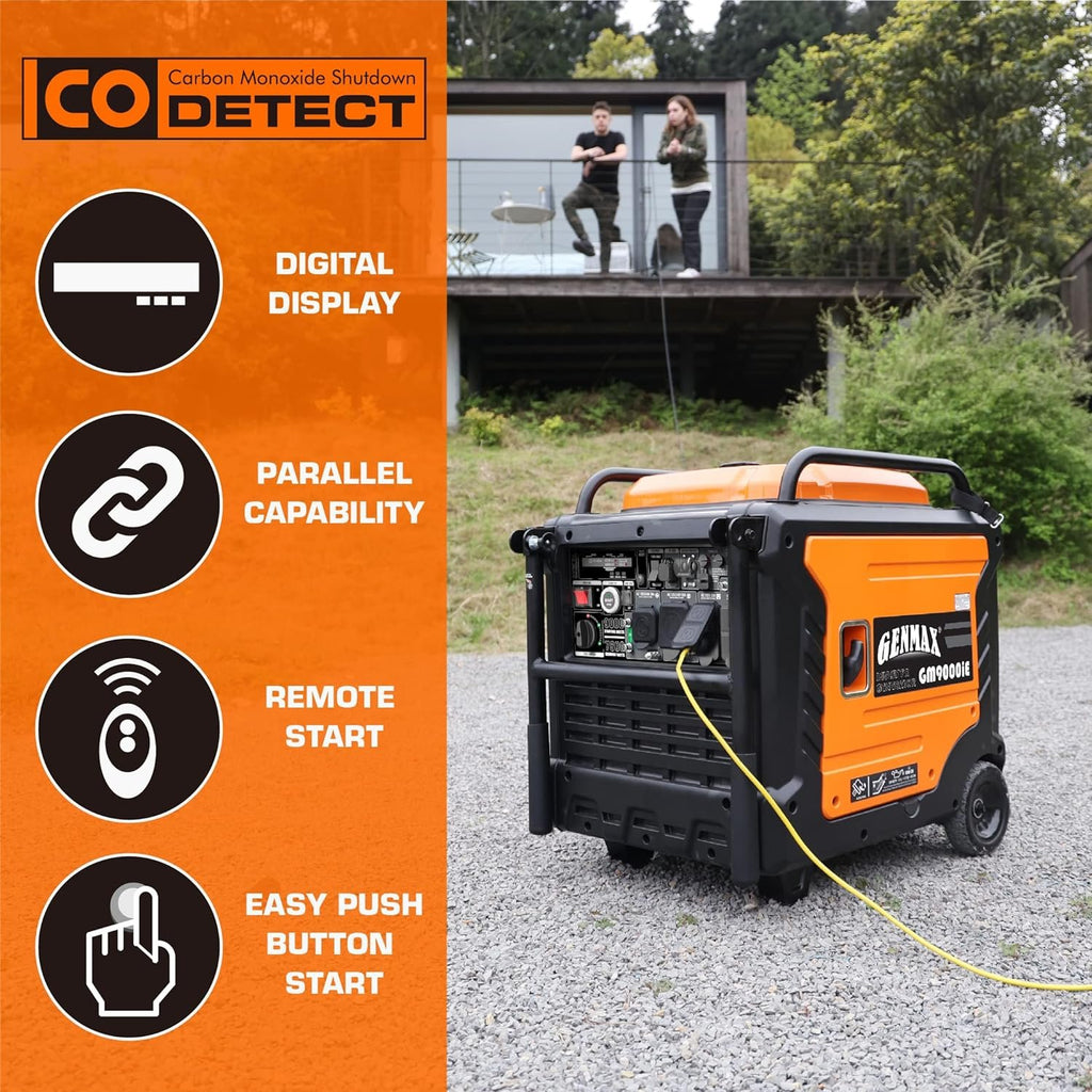 GENMAX Portable Generator EPA Compliant Eco-Mode Lightweight for Home Backup and Camping