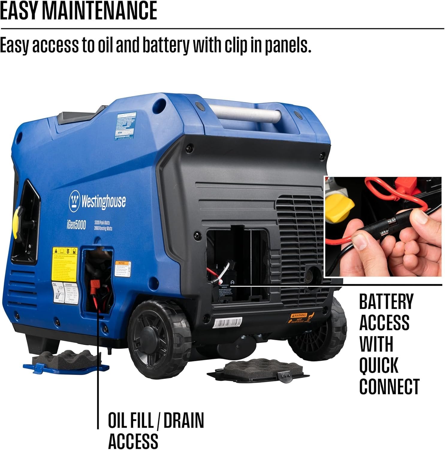 Westinghouse 5000W Dual Fuel Portable Inverter Generator Gas Propane Remote Start RV Ready CO Sensor